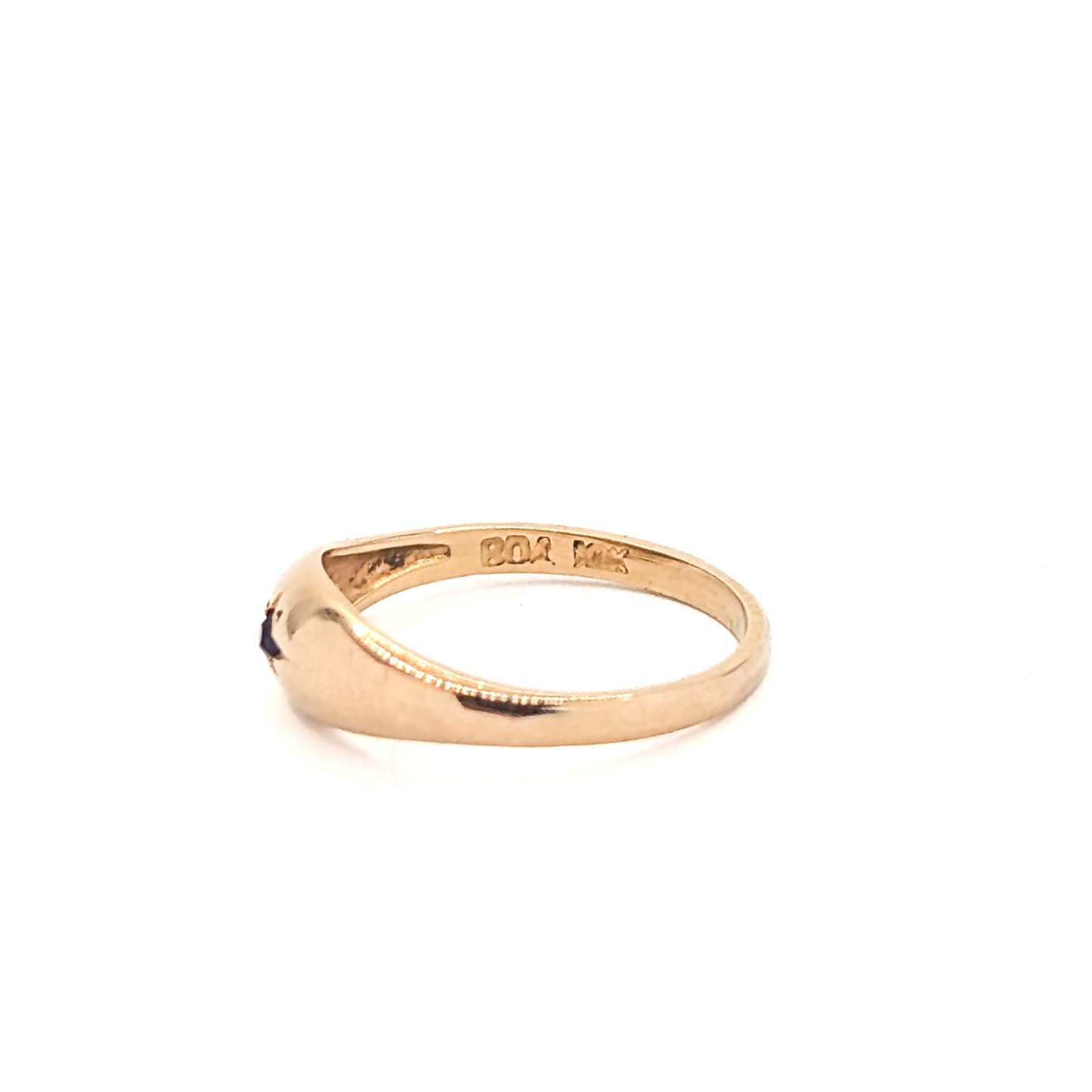 Vintage 10K Gold Blue Glass Baby Ring— Midi Ring