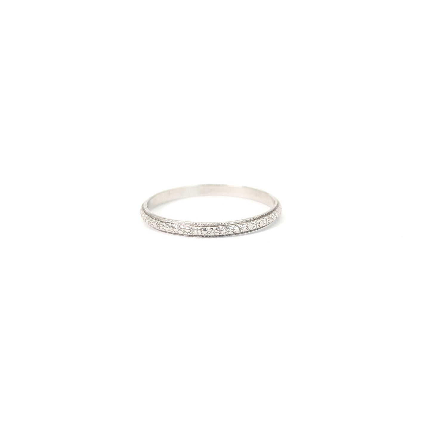 Vintage Belais 18K White Gold Band Ring