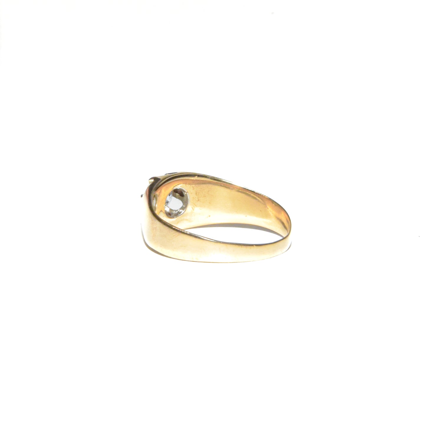 Antique 14K Belcher Set Old Euro Diamond Solitaire Ring