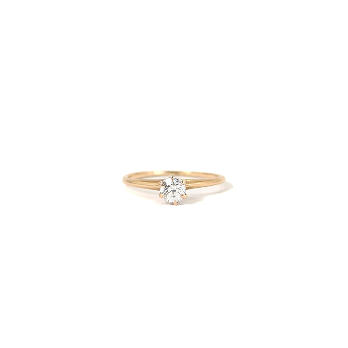 Antique 14K Gold 0.35ct Old European Cut Diamond Solitaire Ring