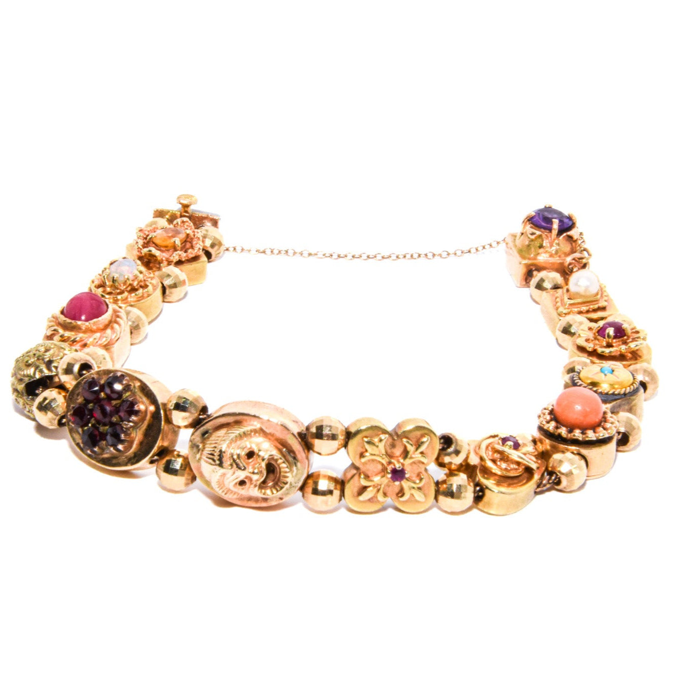 Unique Victorian Solid Gold Slide Bracelet