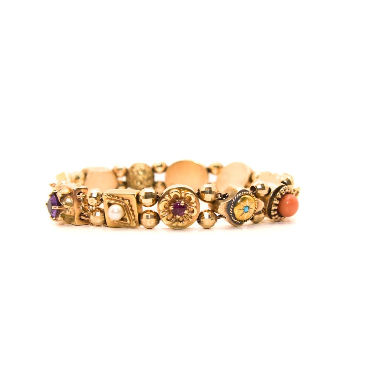 Unique Victorian Solid Gold Slide Bracelet