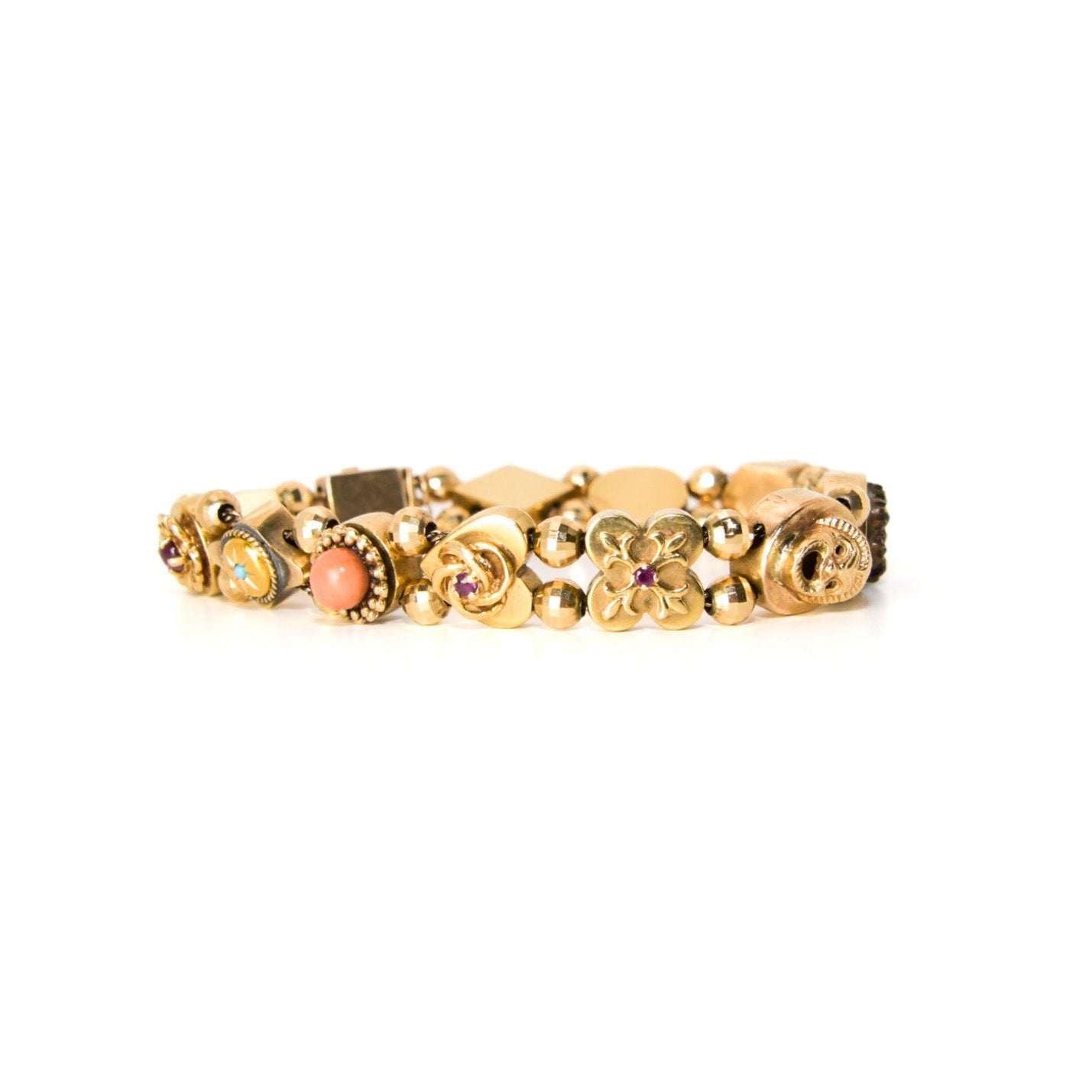 Unique Victorian Solid Gold Slide Bracelet