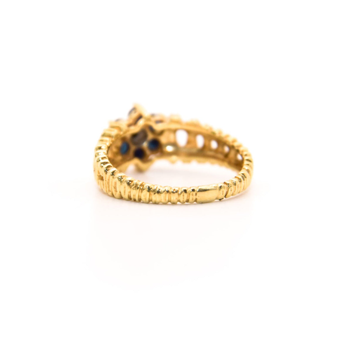 Vintage 10K Sapphire Floral Ring