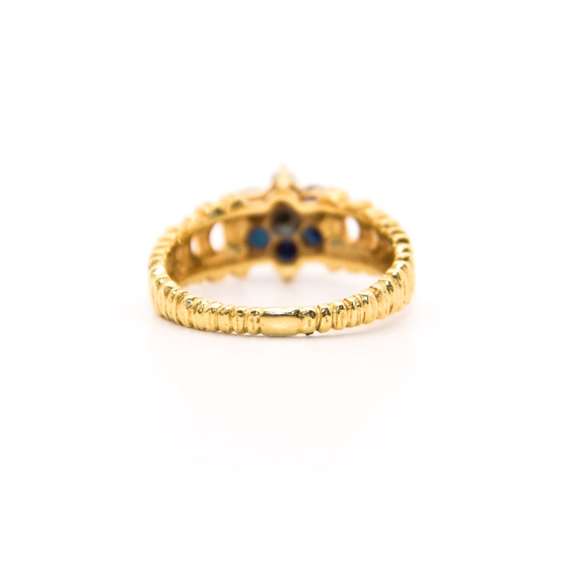 Vintage 10K Sapphire Floral Ring