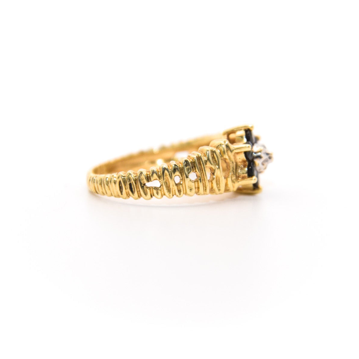 Vintage 10K Sapphire Floral Ring