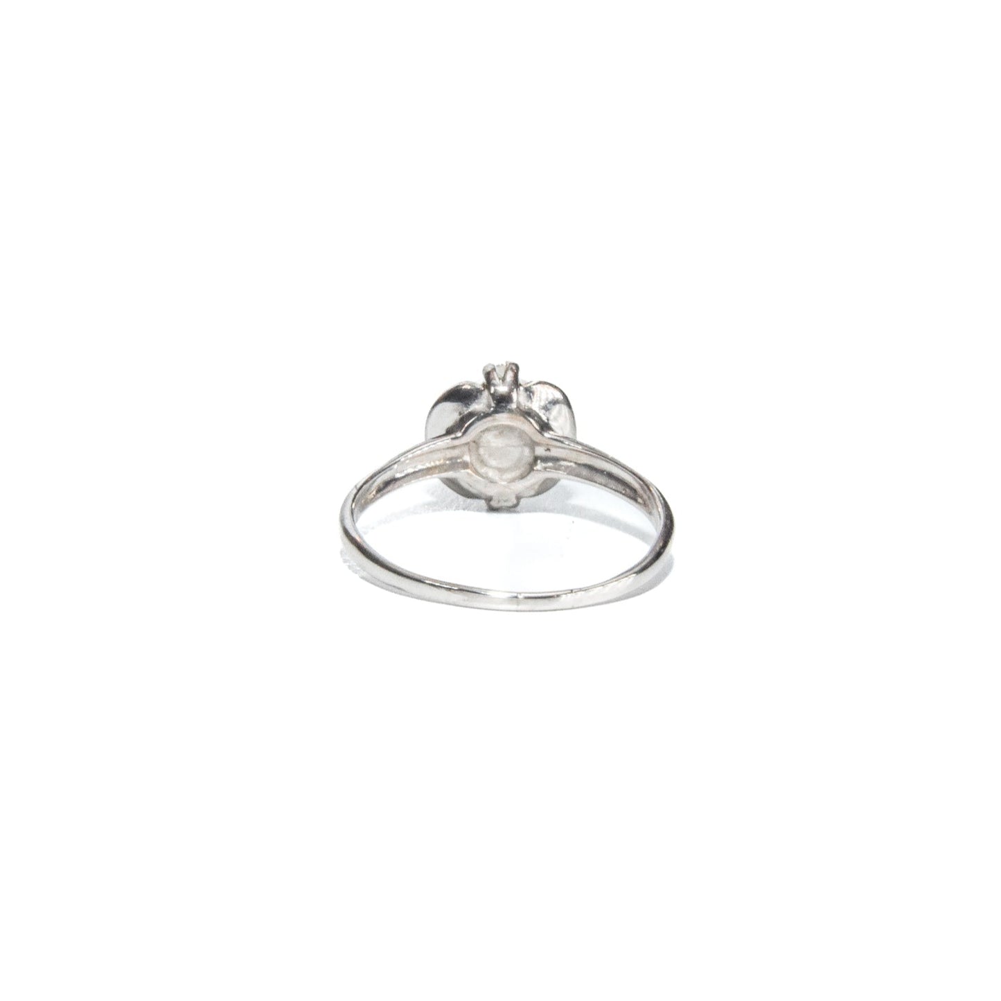 Vintage 14k White Gold Pearl & Topaz ring