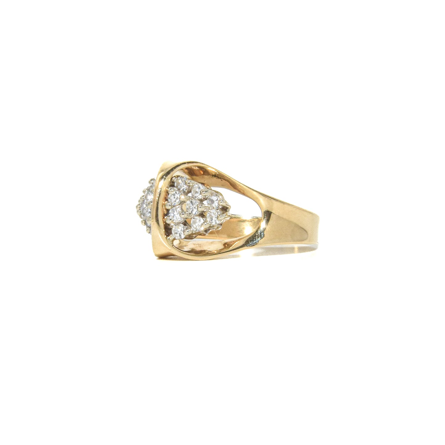 Vintage 14K Diamond Pyramid Cluster Ring