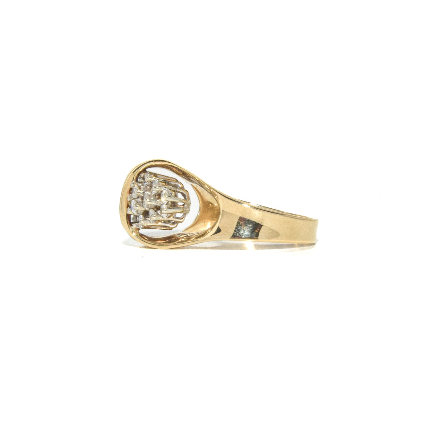 Vintage 14K Diamond Pyramid Cluster Ring