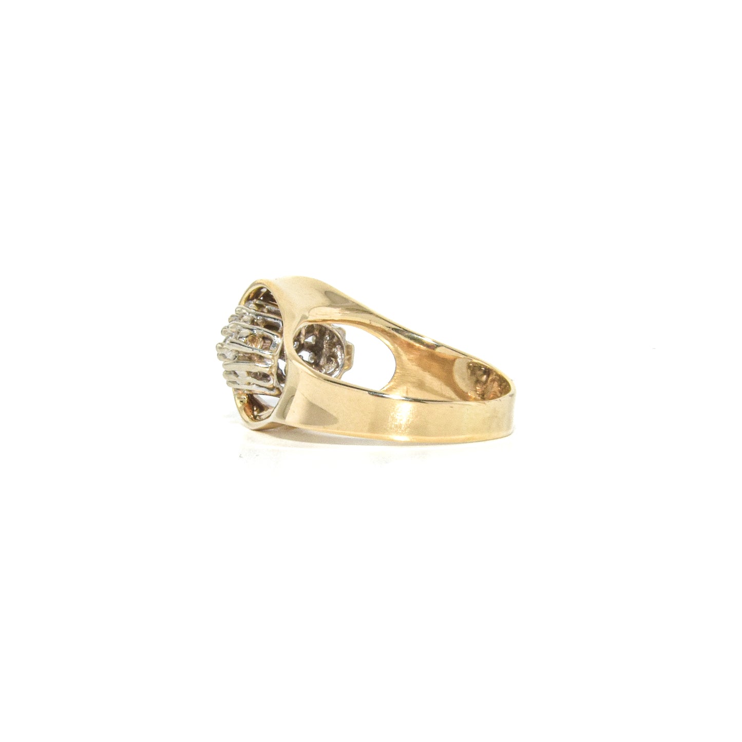Vintage 14K Diamond Pyramid Cluster Ring