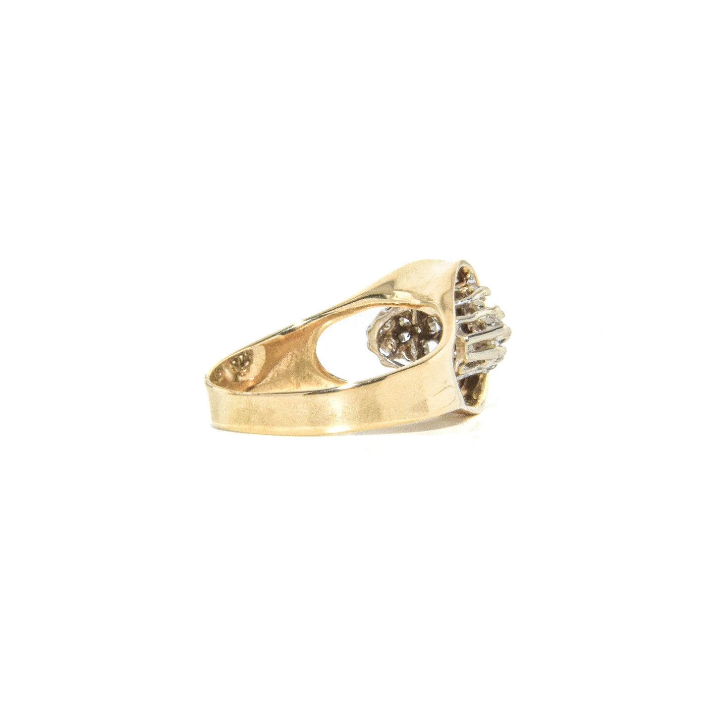 Vintage 14K Diamond Pyramid Cluster Ring