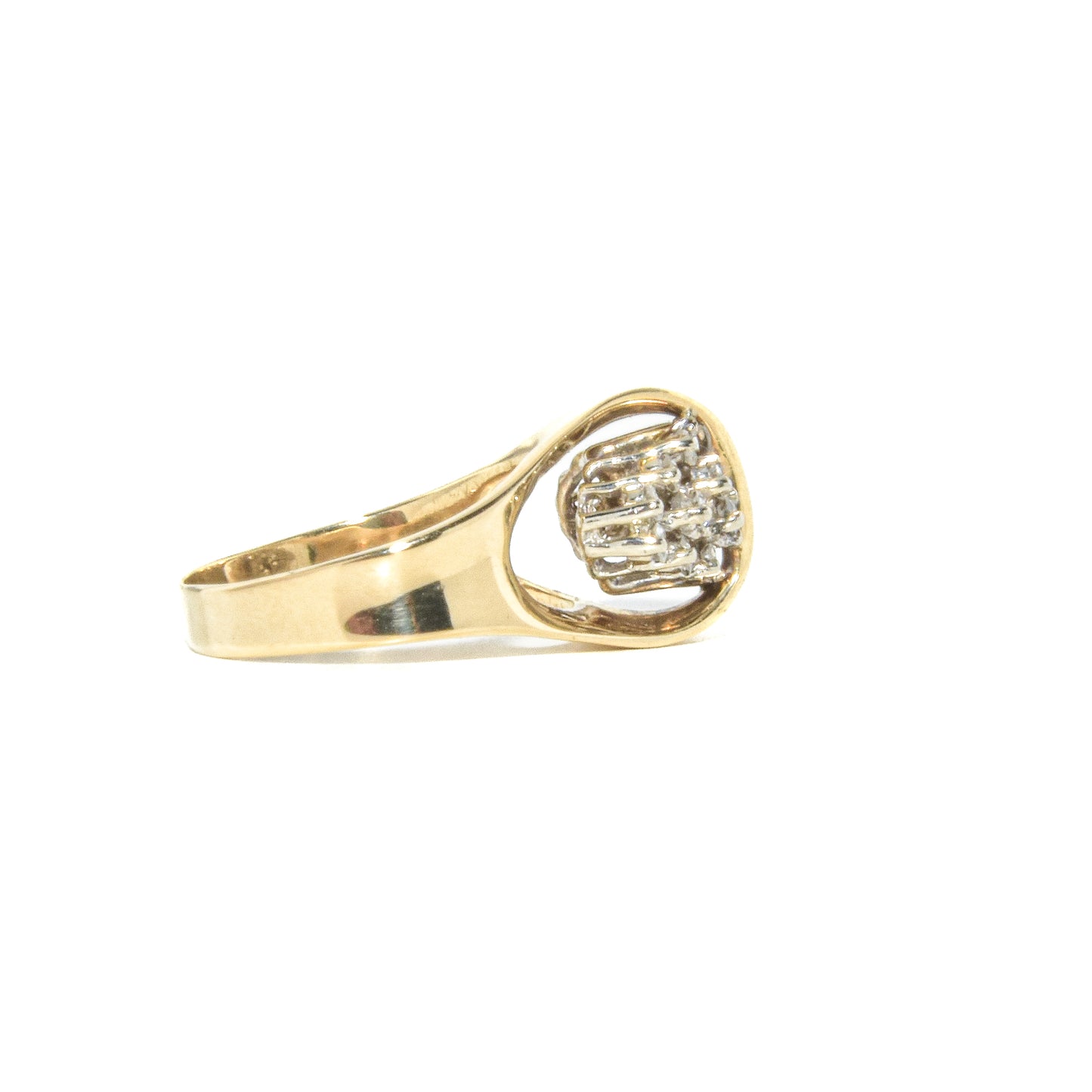 Vintage 14K Diamond Pyramid Cluster Ring