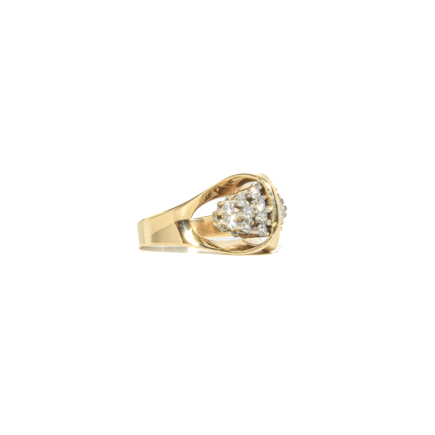 Vintage 14K Diamond Pyramid Cluster Ring