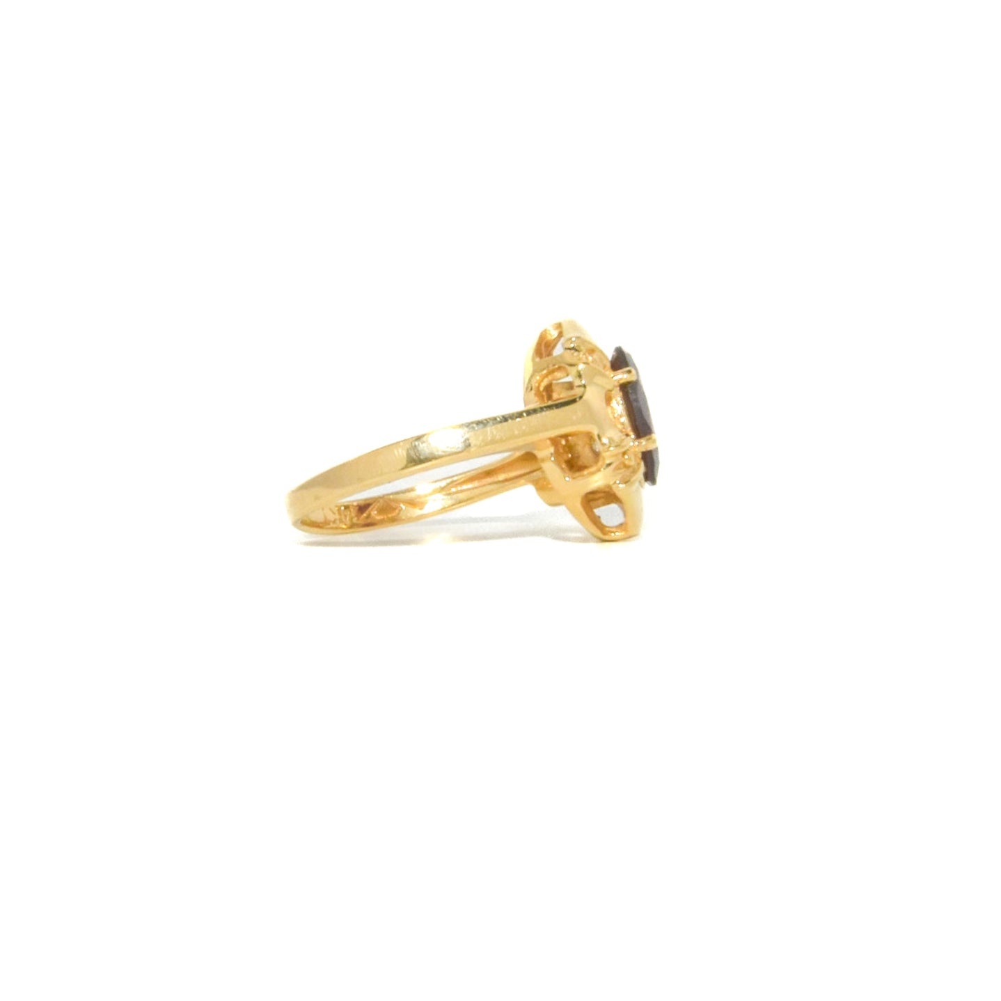 Vintage 14K Gold Garnet & Diamond Ring