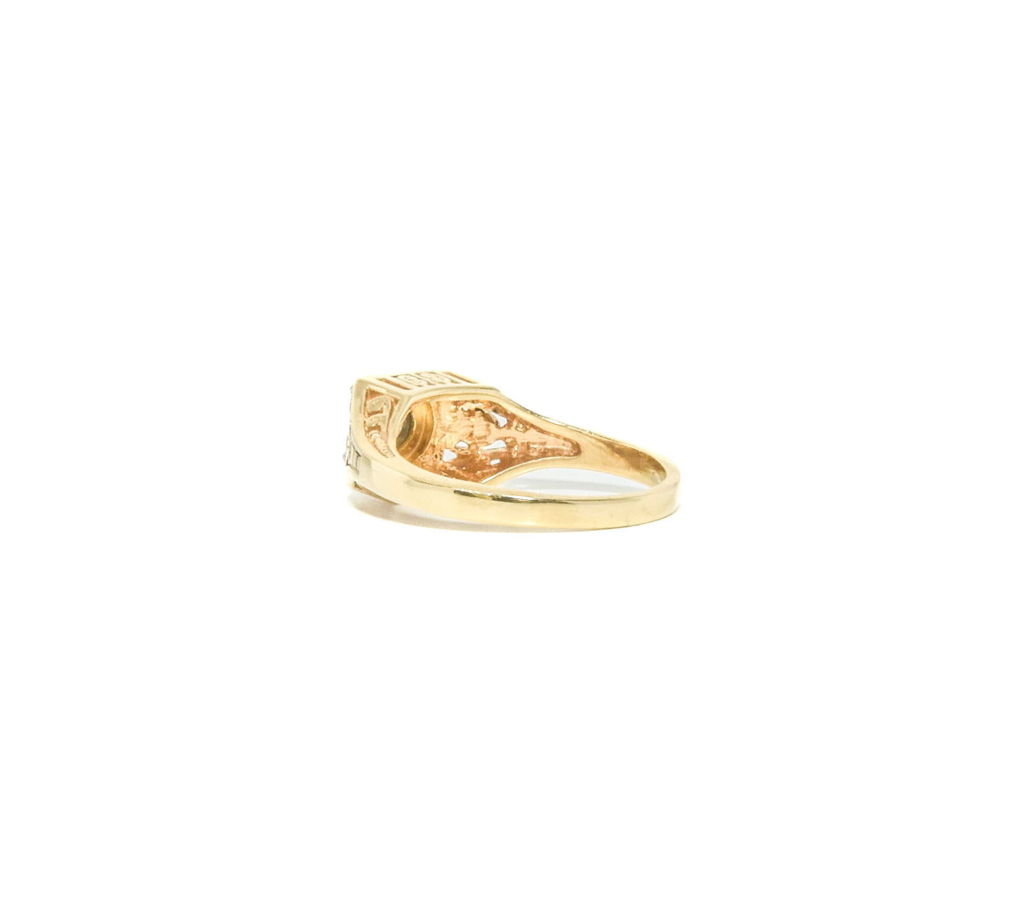 Vintage 14K Gold Diamond Ring with Ornate Filigree