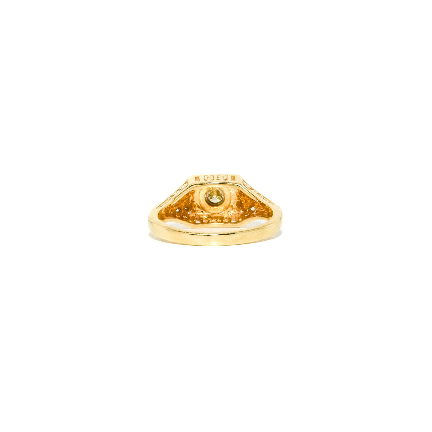 Vintage 14K Gold Diamond Ring with Ornate Filigree