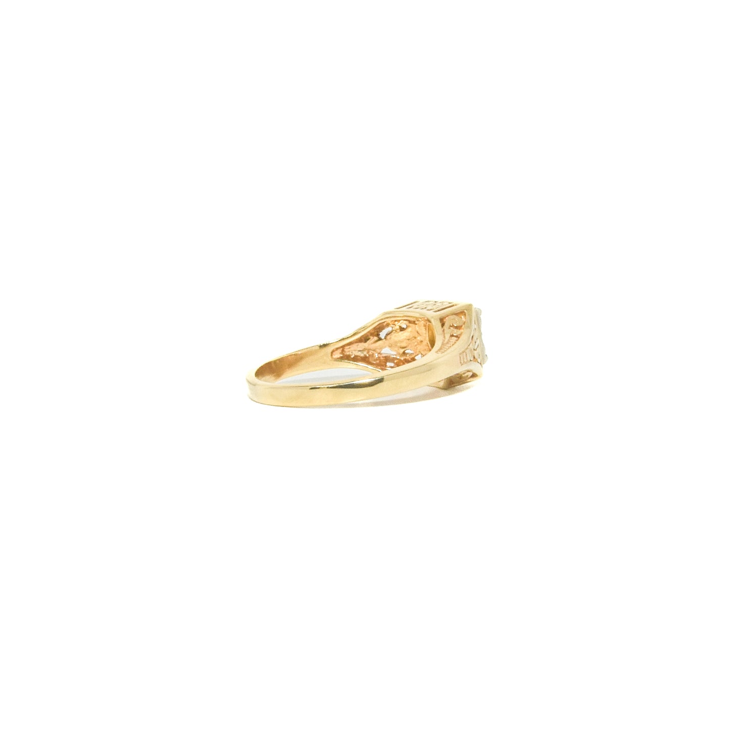 Vintage 14K Gold Diamond Ring with Ornate Filigree