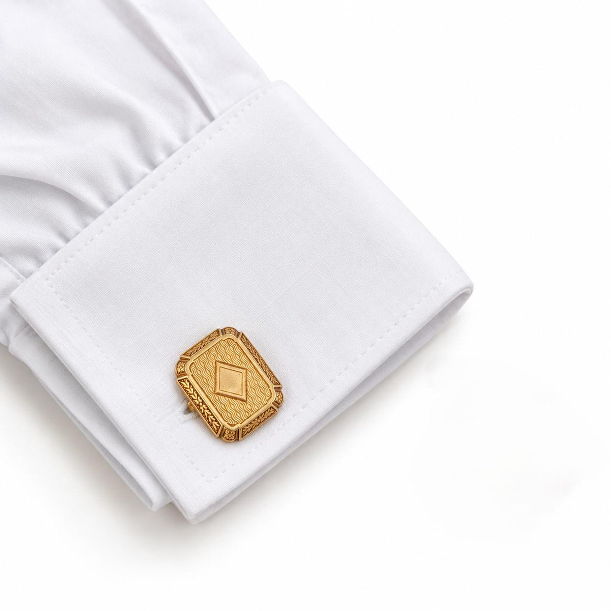 Antique Art Deco 14K Yellow Gold Engraved Cufflinks