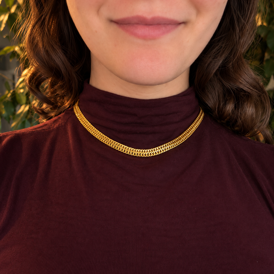 Vintage 14K Yellow Gold Flat S-Link Chain Necklace – Italy