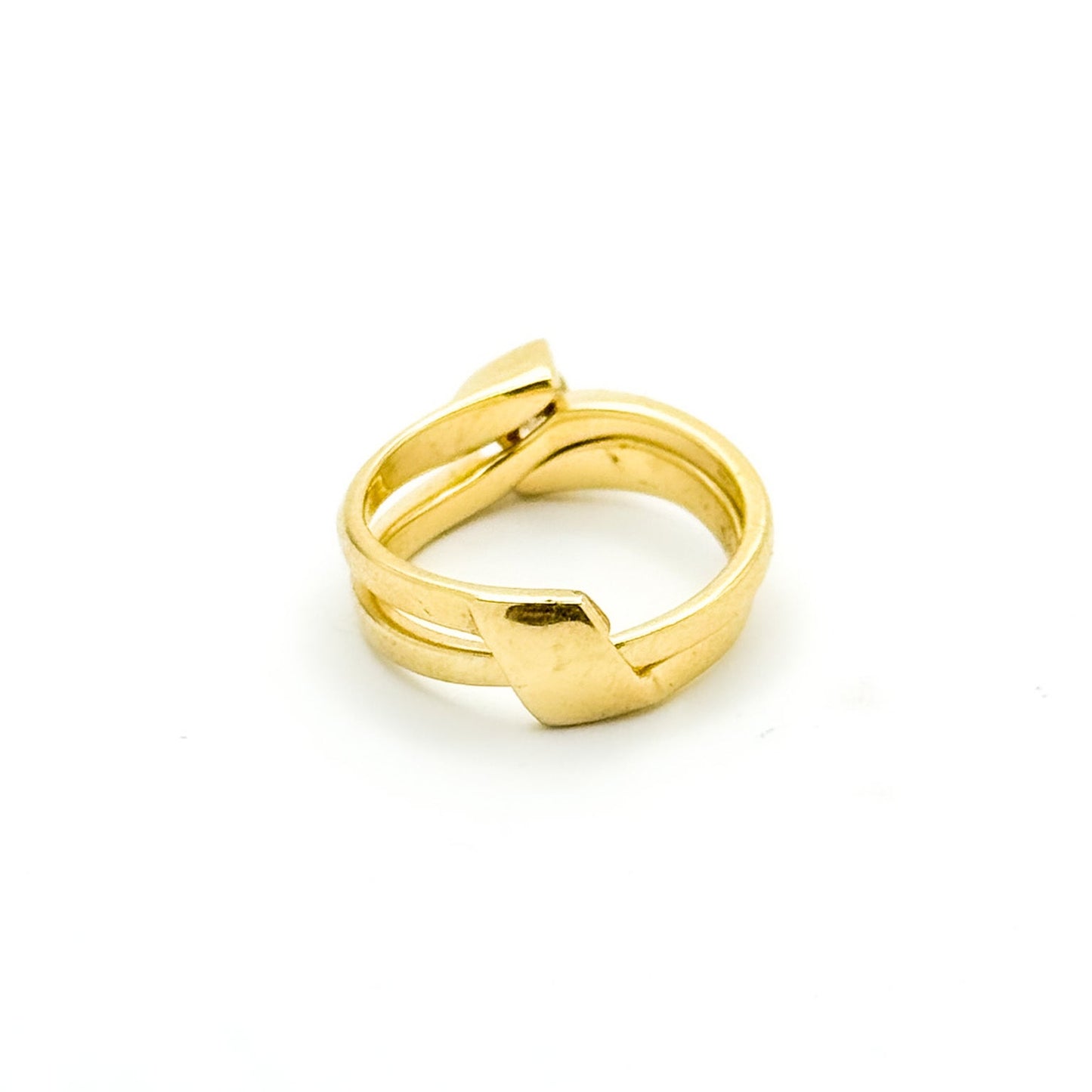 Vintage 14K Puzzle Wedding Diamond Ring Set