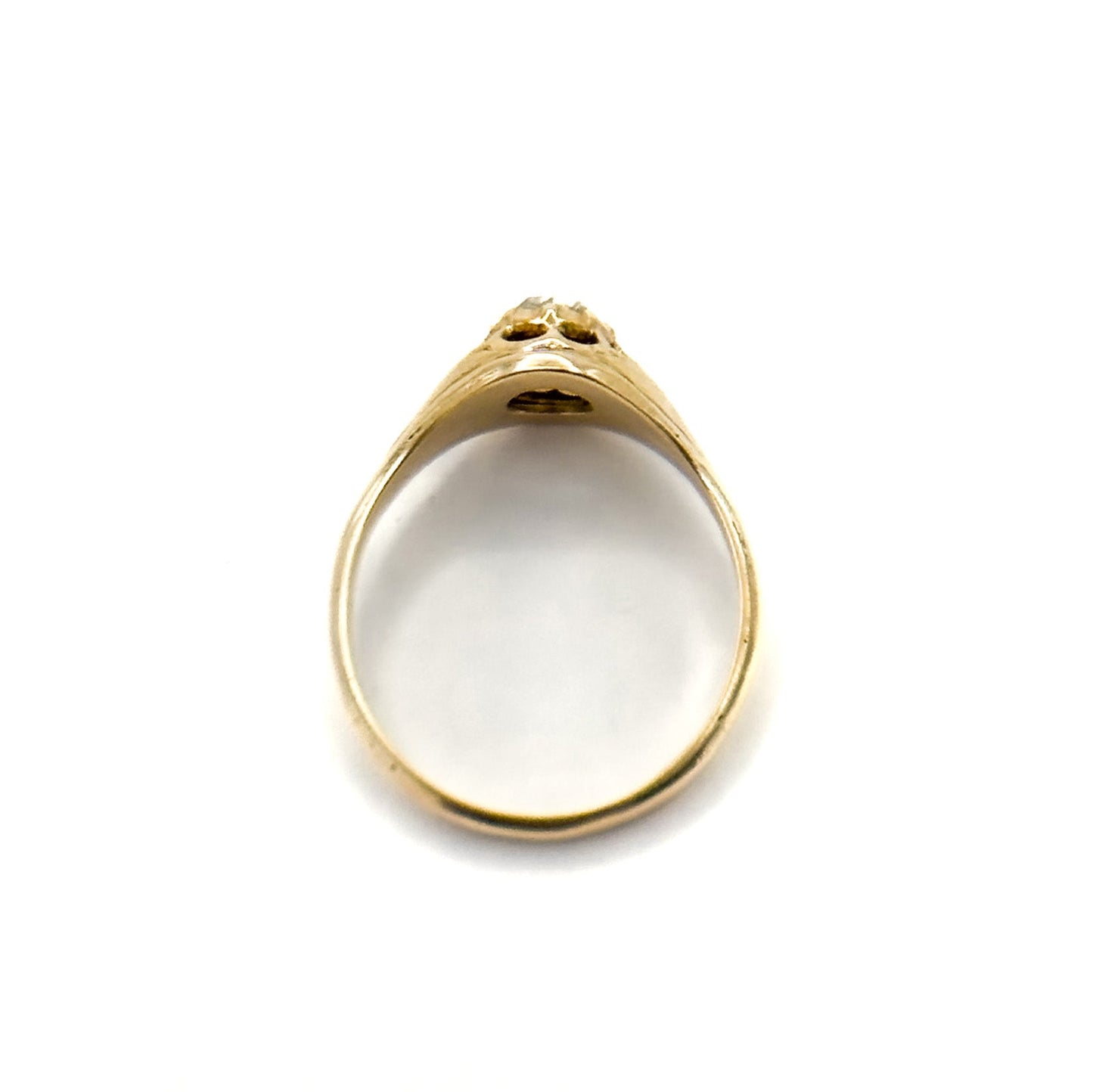 15K Gold Antique Rose Cut Diamond Solitaire Ring