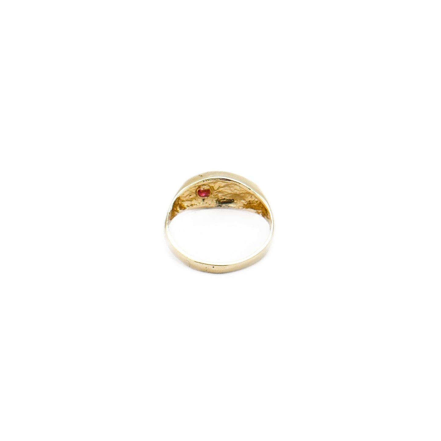 14k Gold Petite Floral Synthetic Ruby Ring