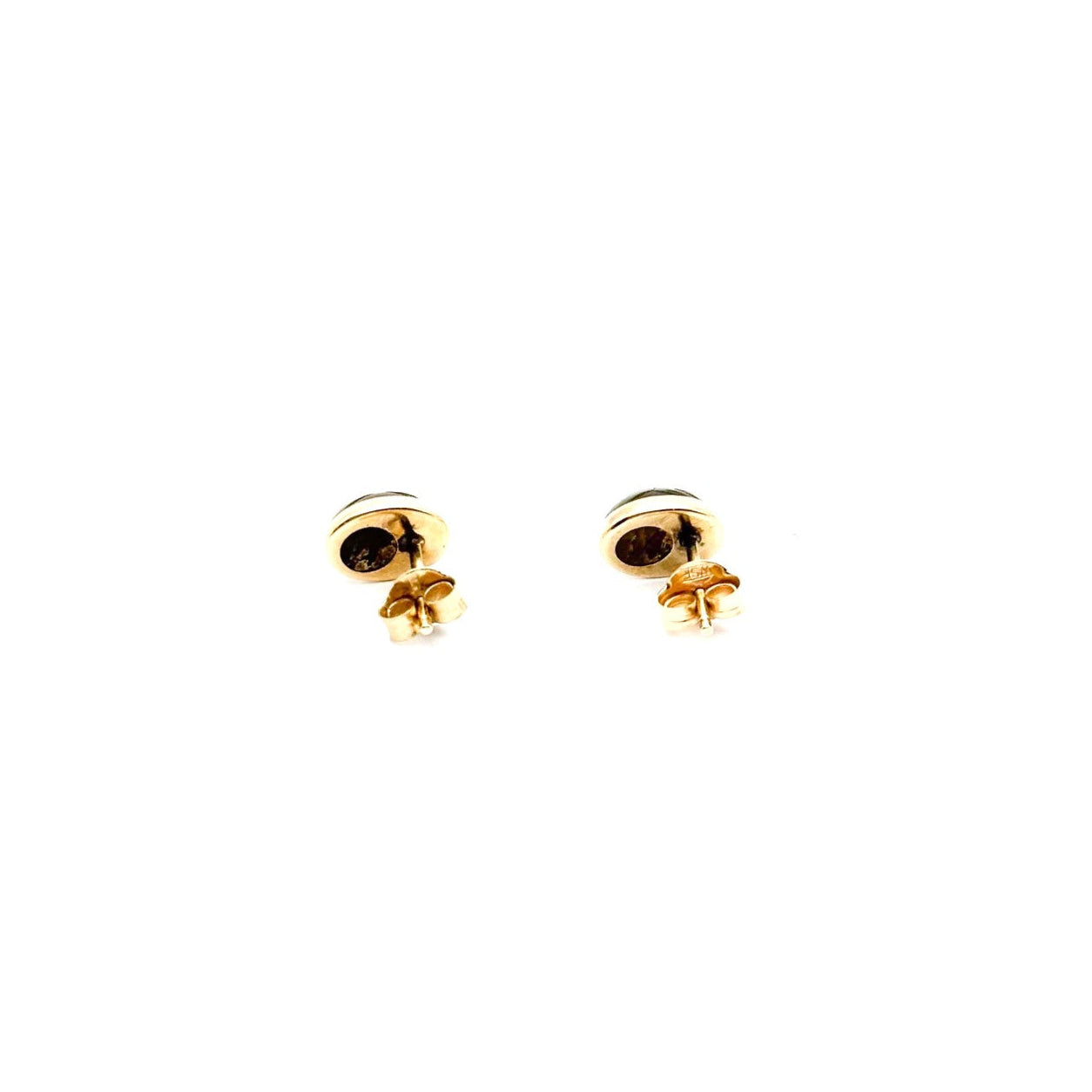 14K Gold Scarab Carved Tiger’s Eye Stud Earrings