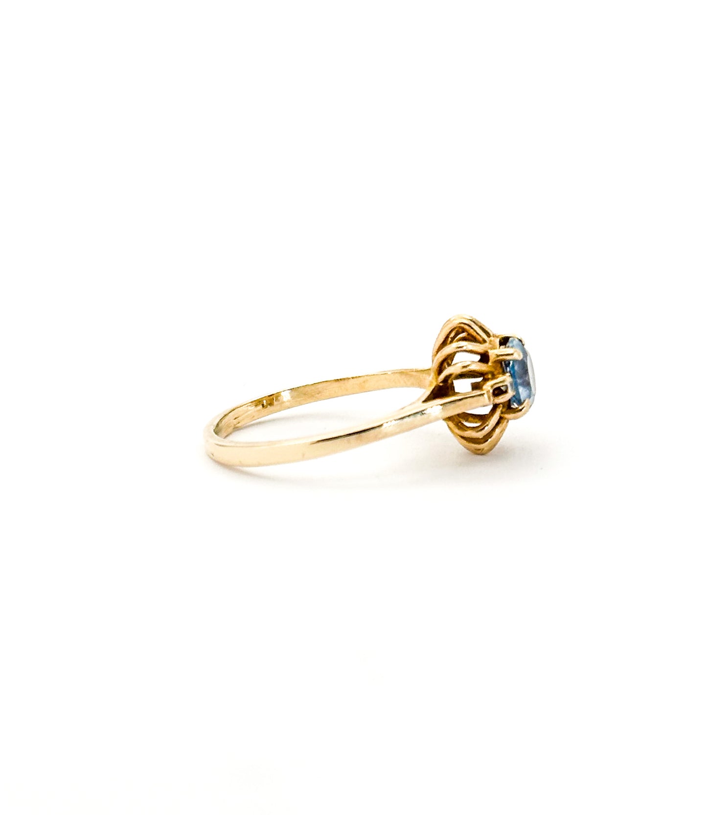 Vintage 10K Spinel Ring with White Topaz Accents