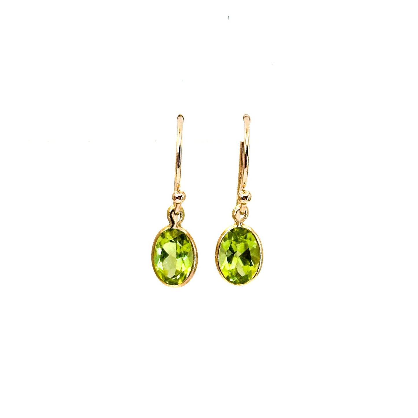 14K Peridot French Wire Hook Earrings