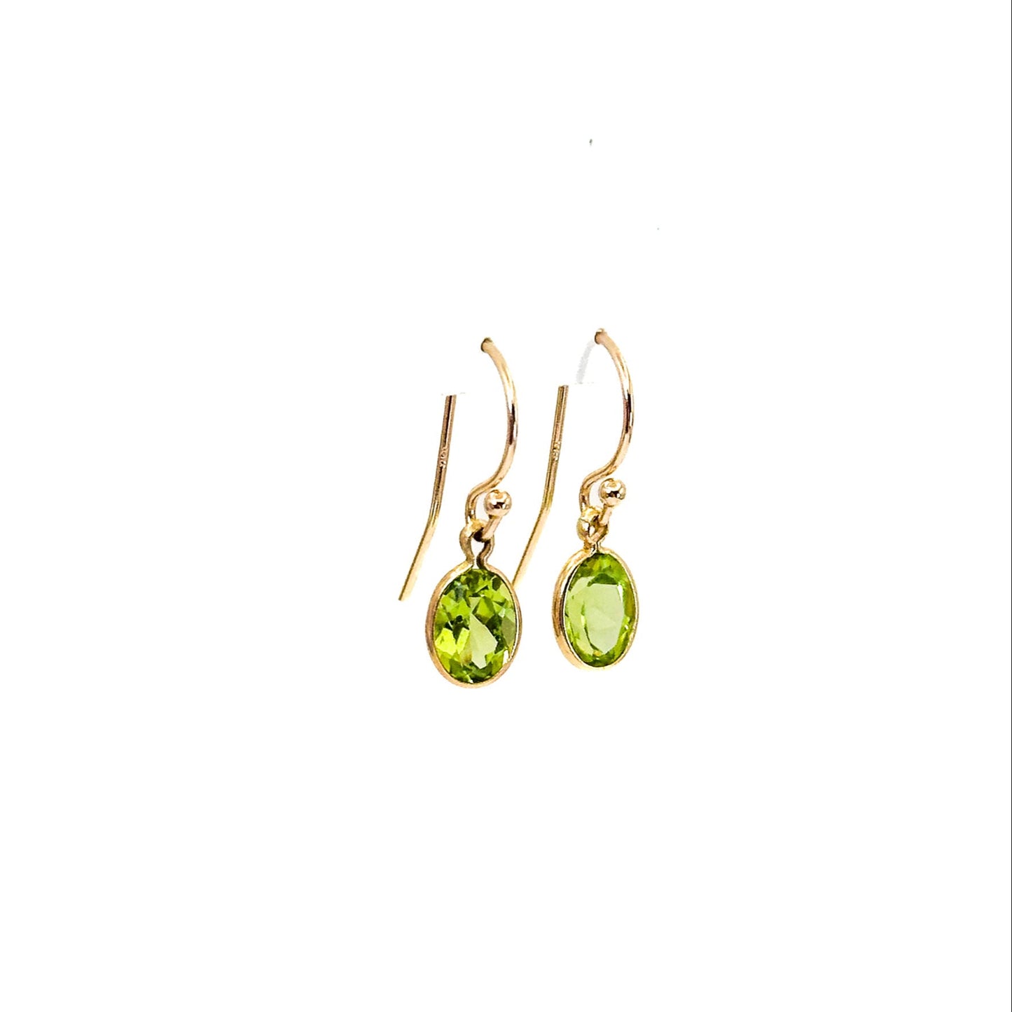 14K Peridot French Wire Hook Earrings