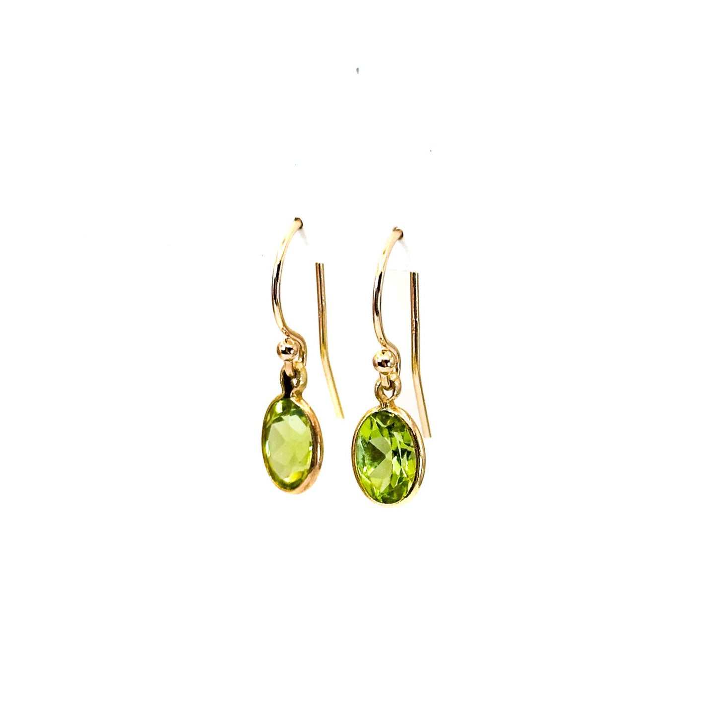14K Peridot French Wire Hook Earrings