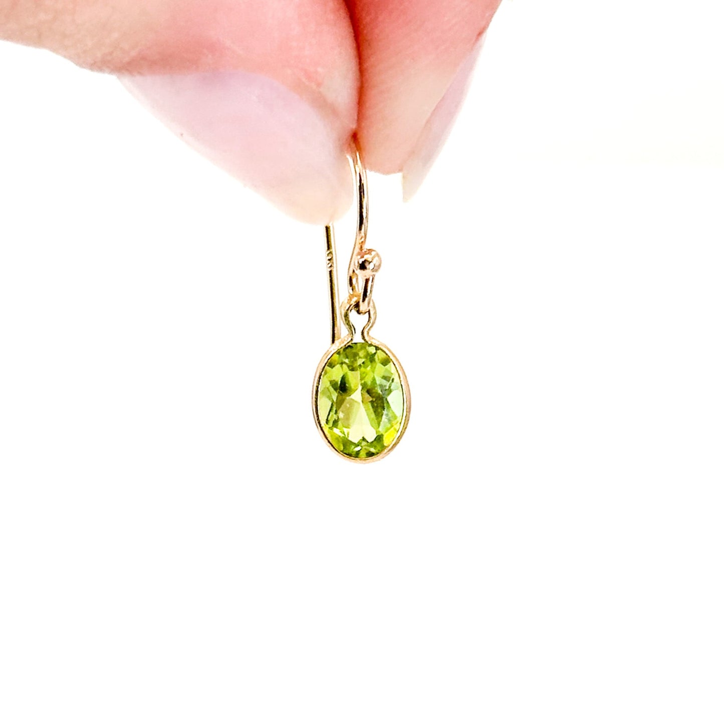 14K Peridot French Wire Hook Earrings