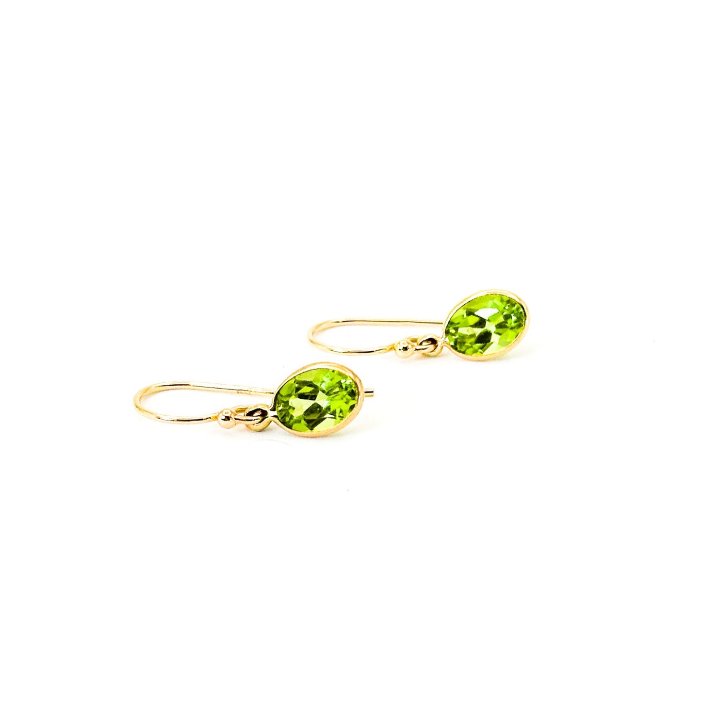 14K Peridot French Wire Hook Earrings