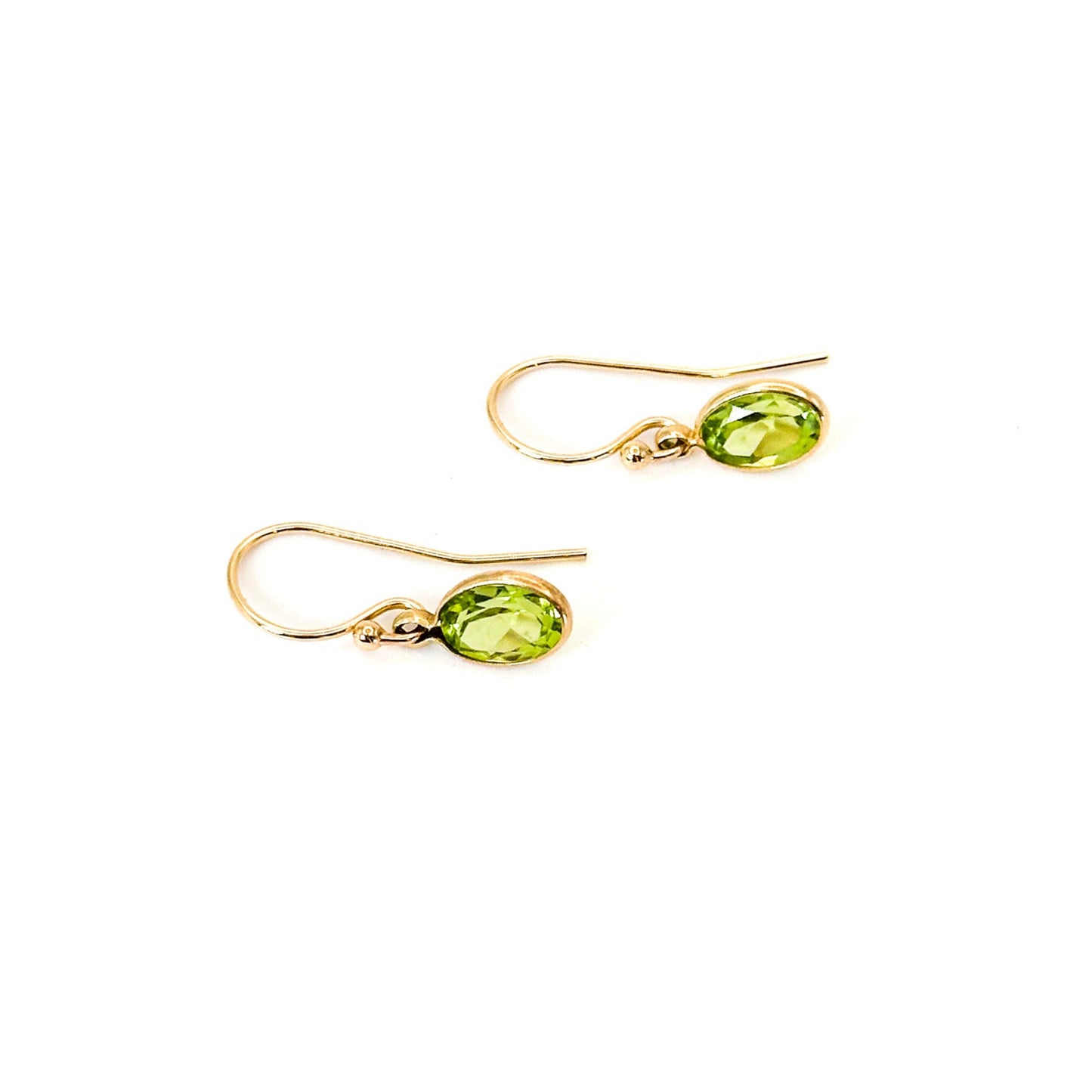 14K Peridot French Wire Hook Earrings
