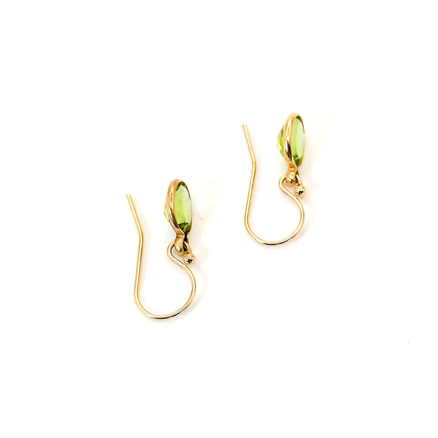 14K Peridot French Wire Hook Earrings