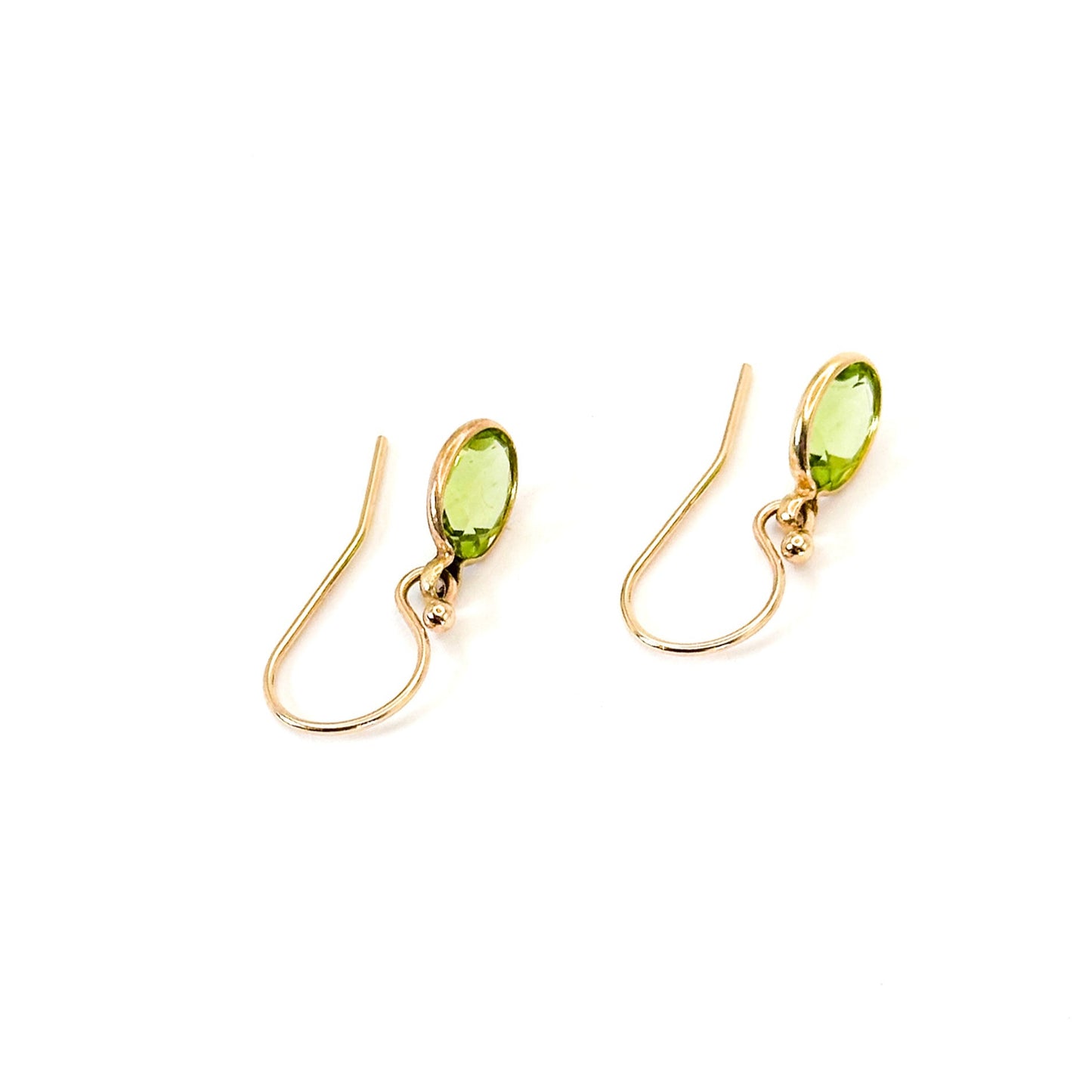 14K Peridot French Wire Hook Earrings