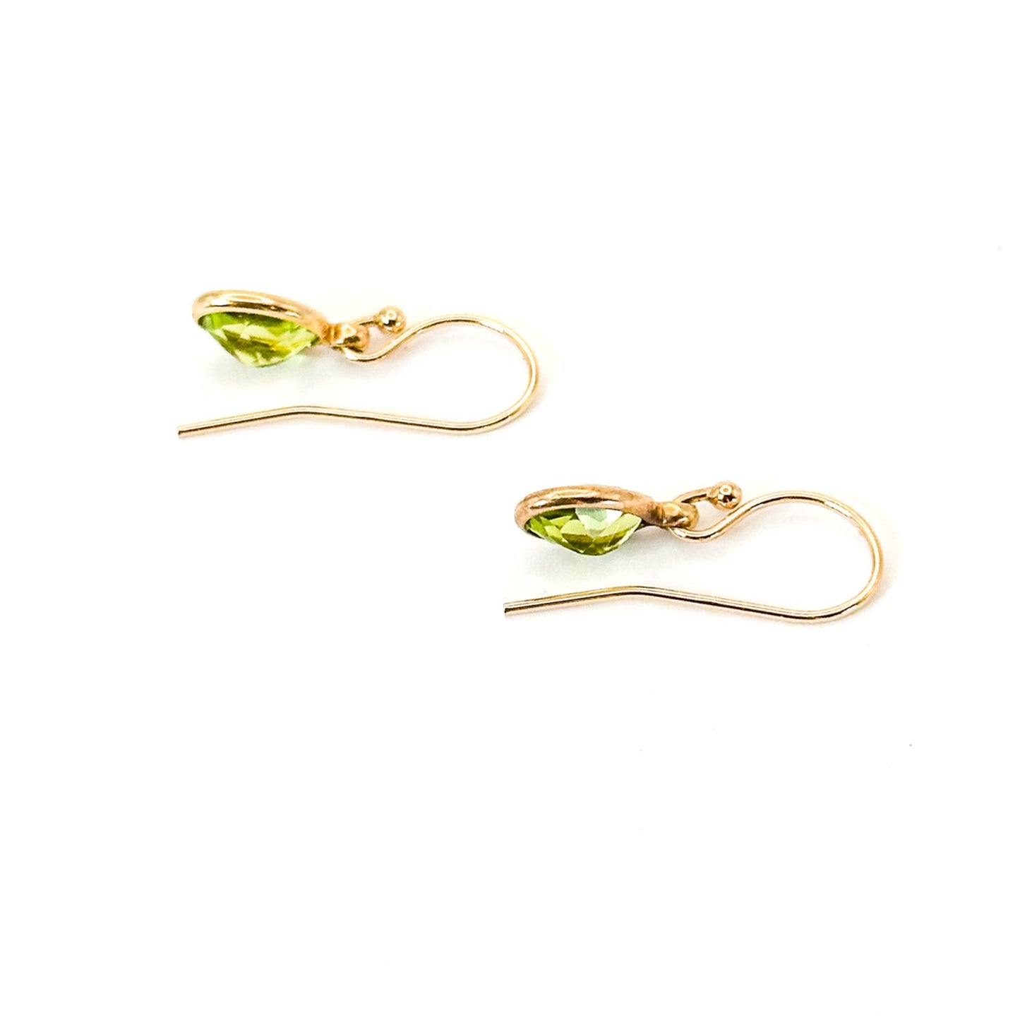 14K Peridot French Wire Hook Earrings