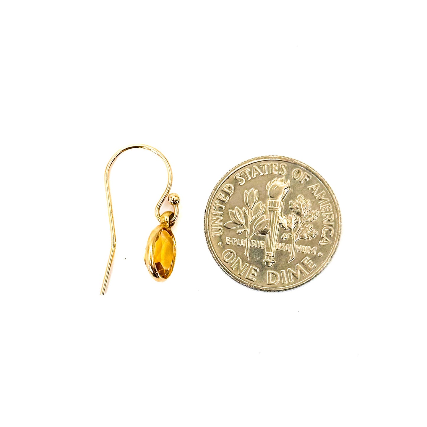14K Citrine French Wire Hook Earrings