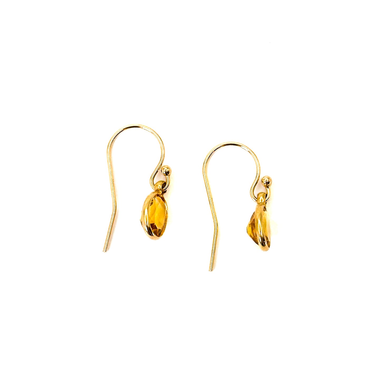 14K Citrine French Wire Hook Earrings