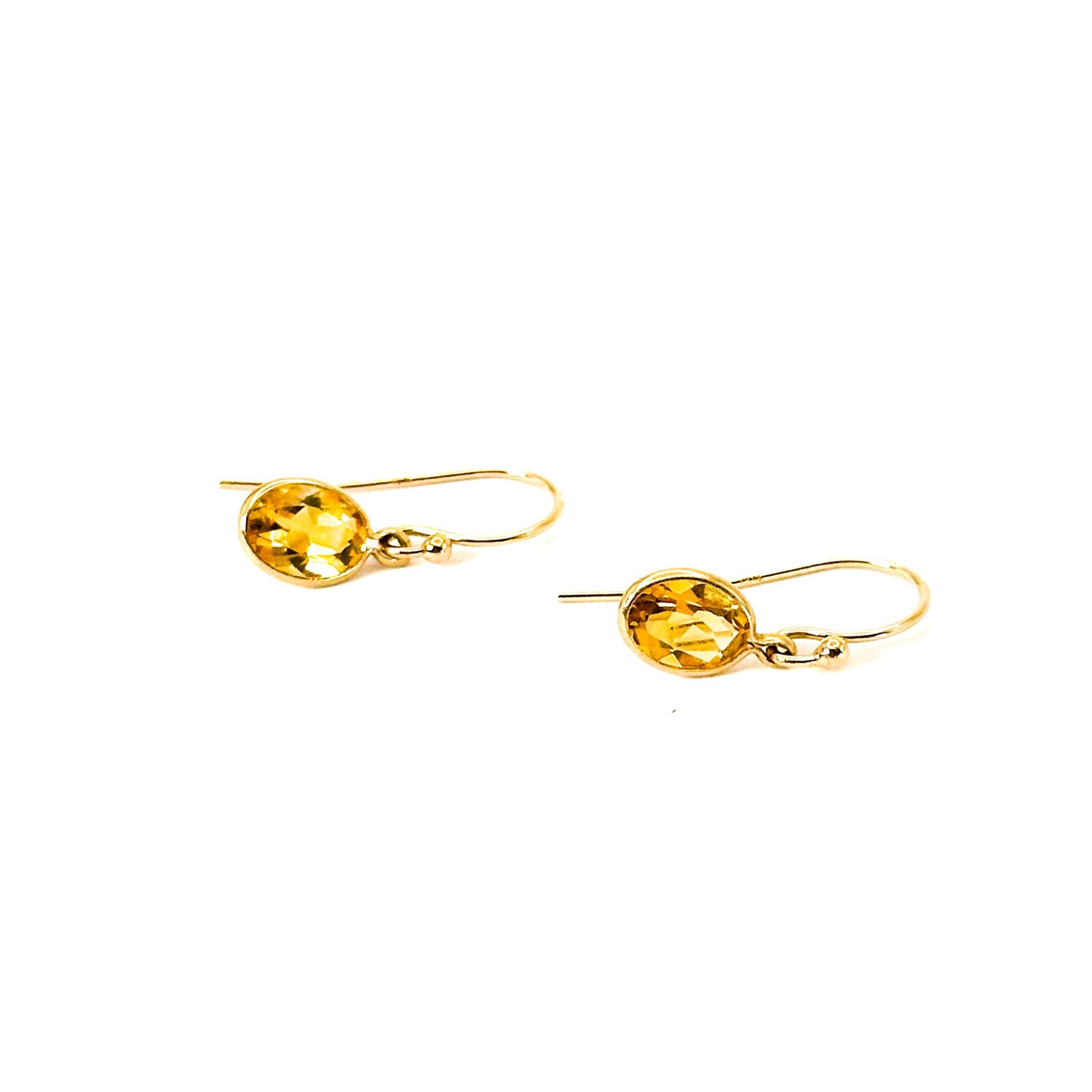14K Citrine French Wire Hook Earrings