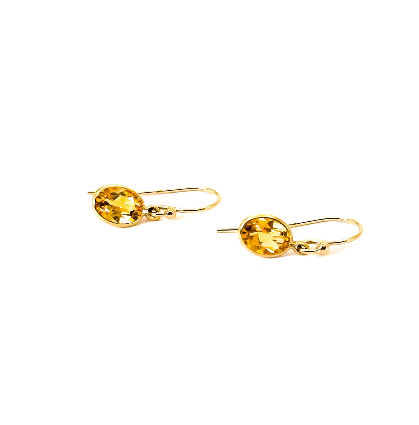 14K Citrine French Wire Hook Earrings