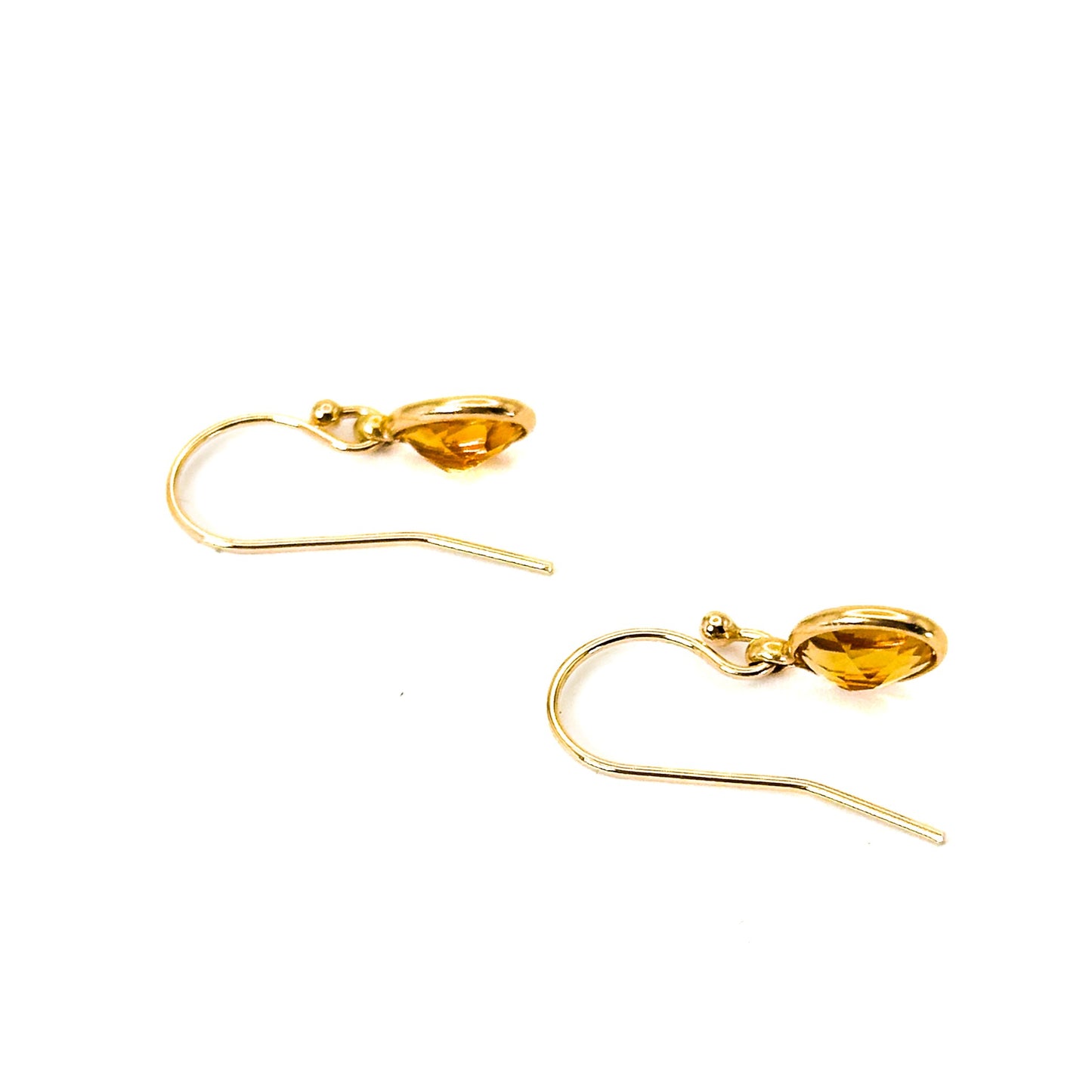 14K Citrine French Wire Hook Earrings