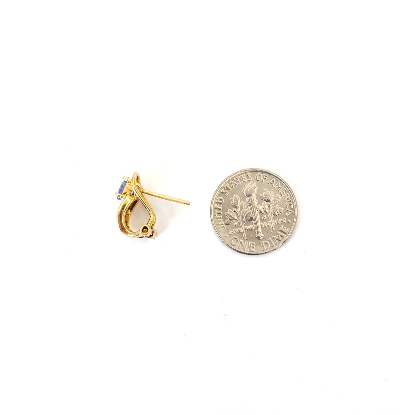 Vintage 18K Gold Tanzanite Diamond & Opal earrings