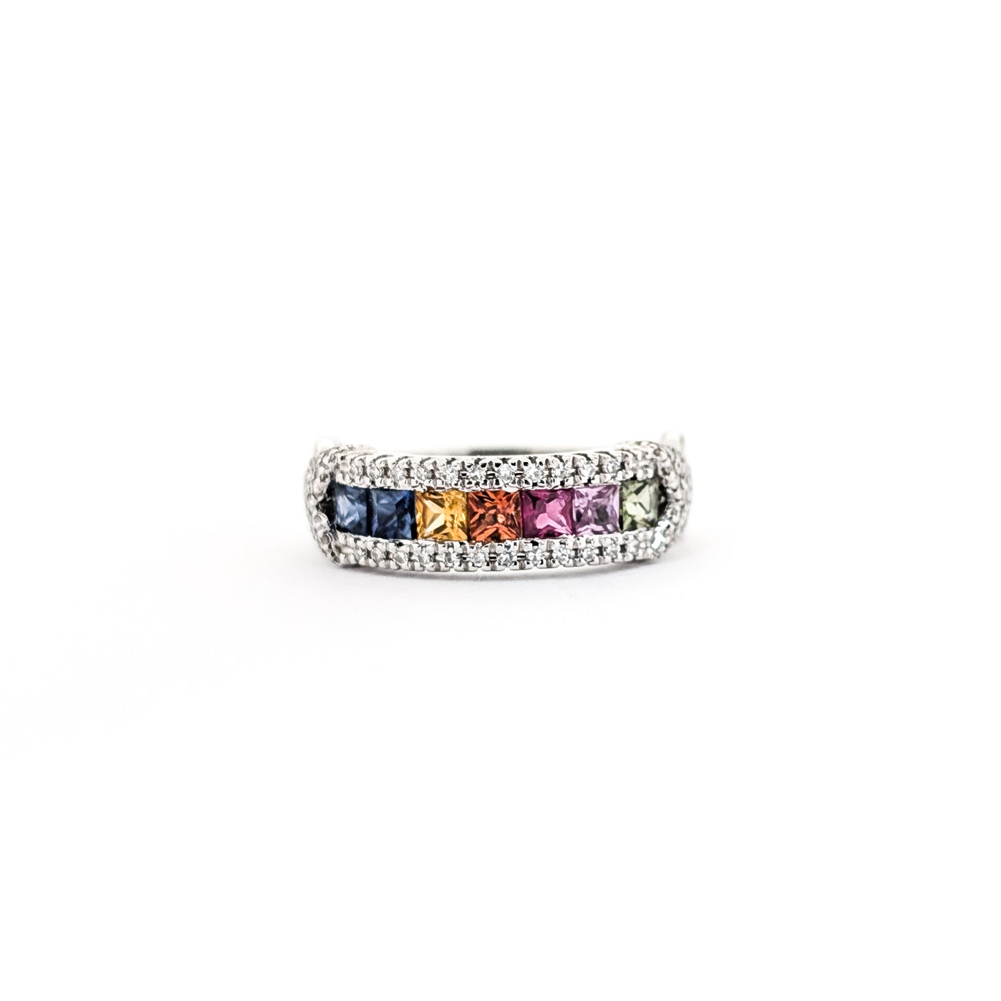 EFFY Sapphire, Ruby & Diamond Ring in 14K White Gold