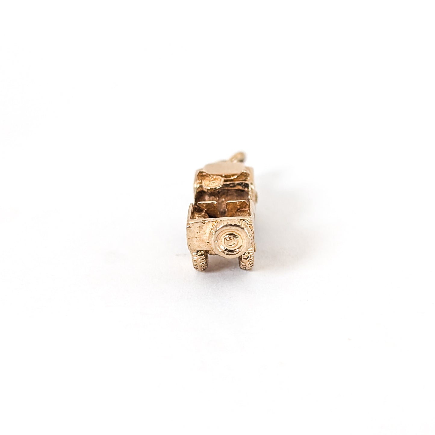 Vintage 14K Gold 1940s Military Jeep Charm with Moving Wheels