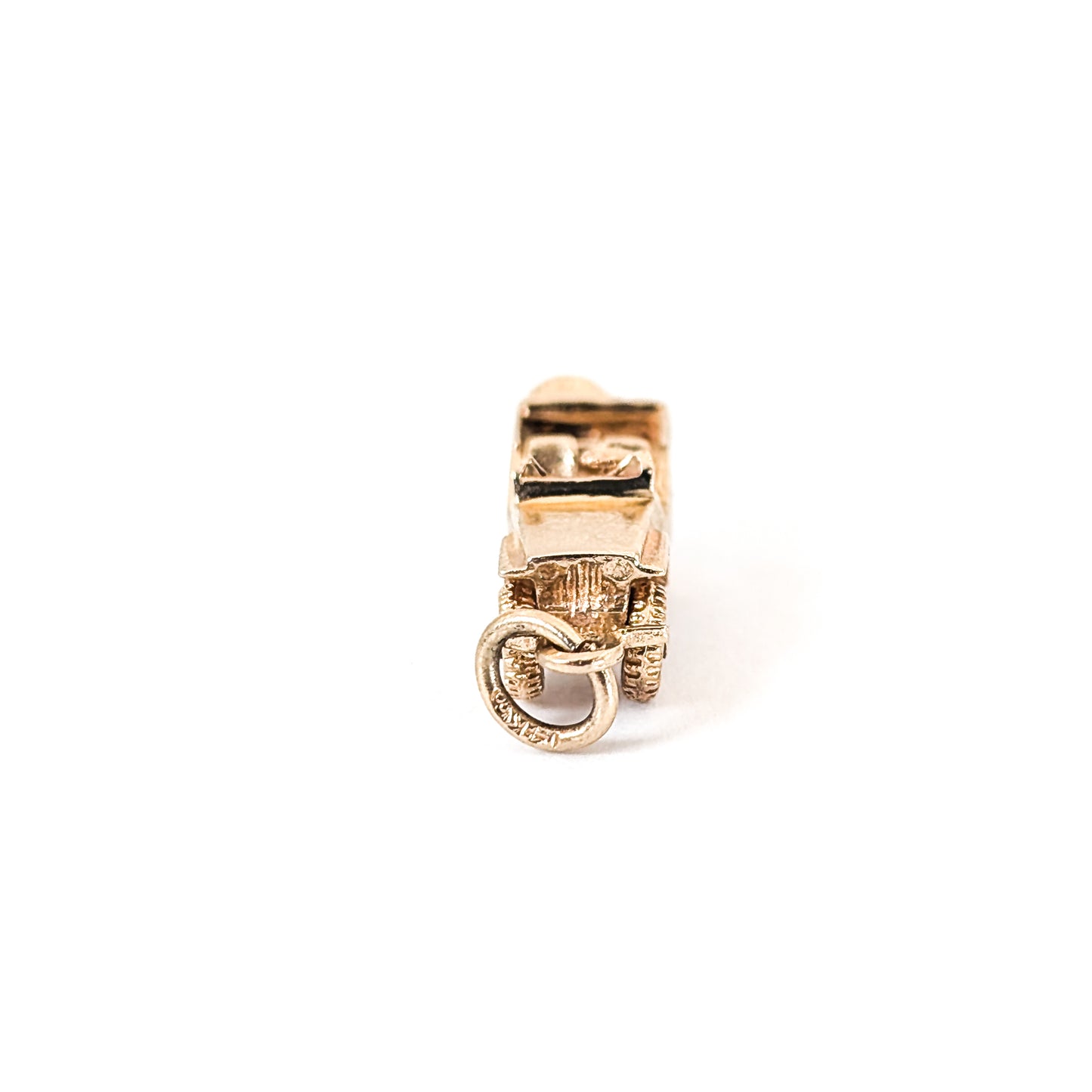 Vintage 14K Gold 1940s Military Jeep Charm with Moving Wheels