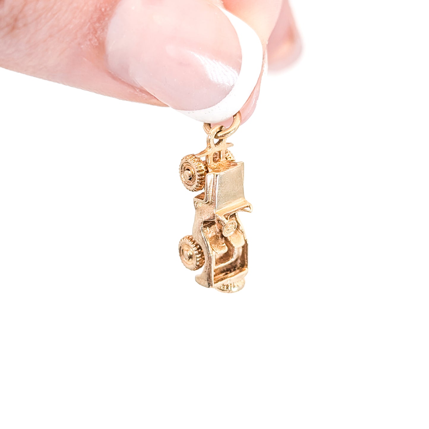 Vintage 14K Gold 1940s Military Jeep Charm with Moving Wheels