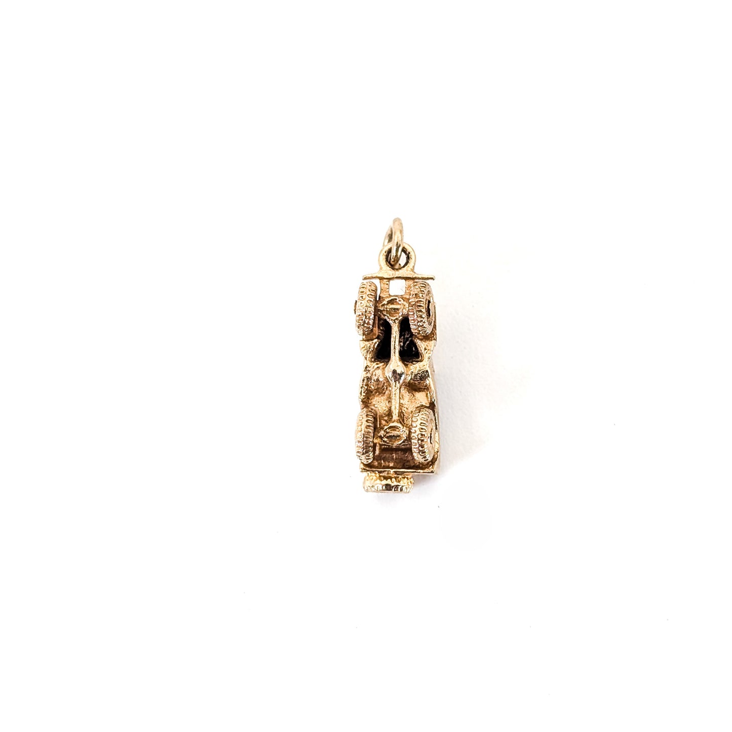 Vintage 14K Gold 1940s Military Jeep Charm with Moving Wheels