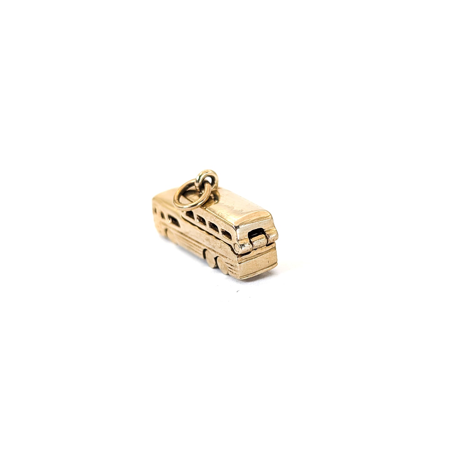 Vintage 14K Gold Greyhound- Style Bus Mechanical Charm