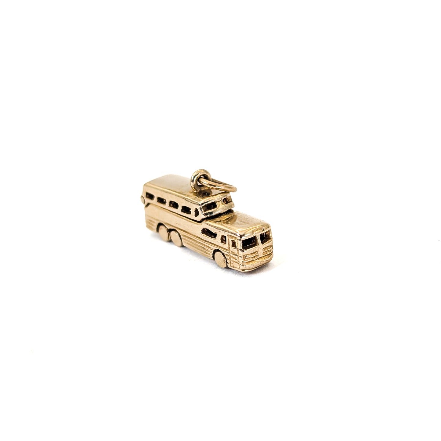 Vintage 14K Gold Greyhound- Style Bus Mechanical Charm